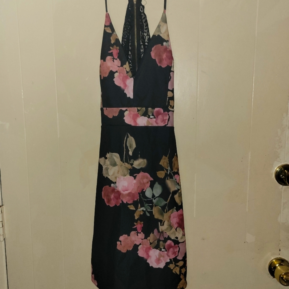 Medium black floral dress